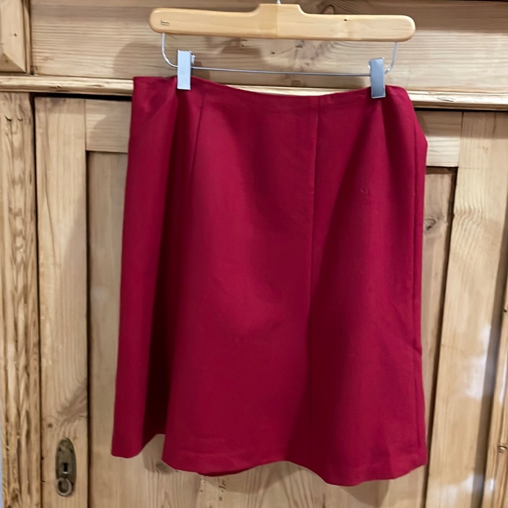 346 Brooks Brothers red wool blend skirt.